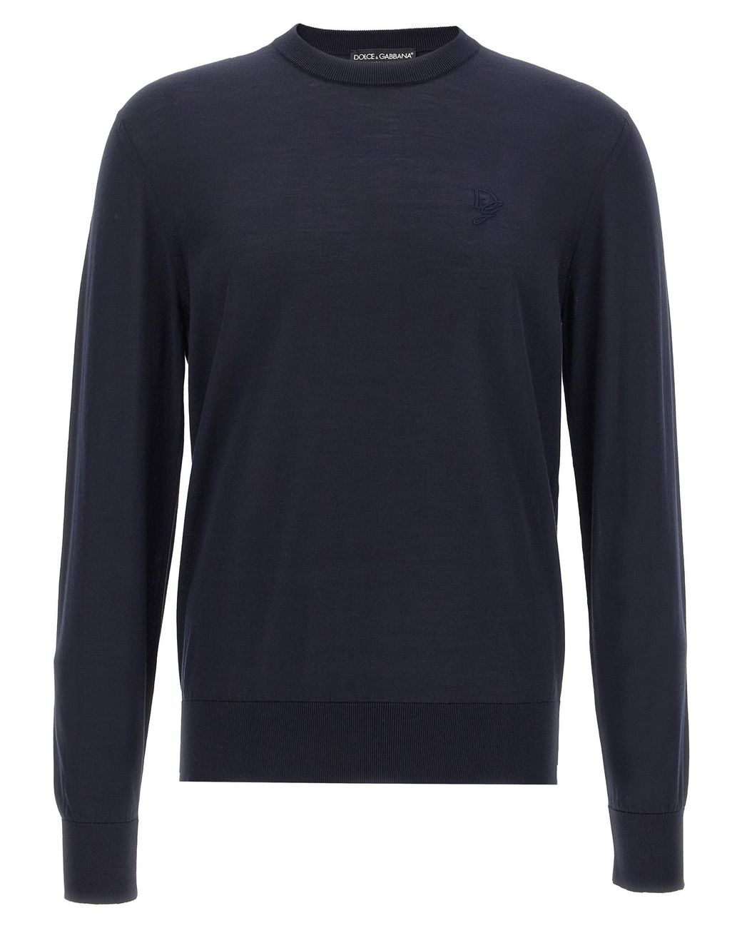 Dolce & Gabbana Blue Logo Embroidery Sweater for men