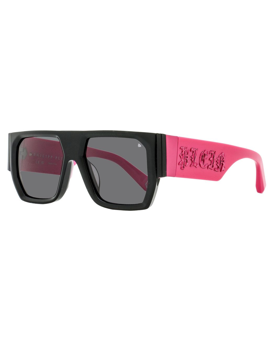 Philipp Plein Black Master Oversize Sunglasses Spp094M 700F- 54Mm Plastic (Acetate) for men
