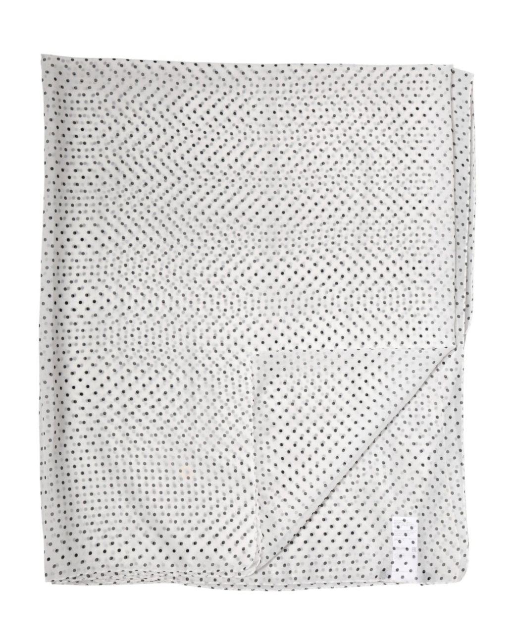 Dolce & Gabbana Gray Polka Dot Polyester Shawl Scarf And