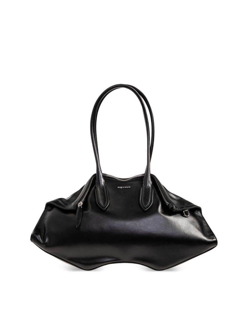 McQueen White Shoulder Bag Manta Calfskin