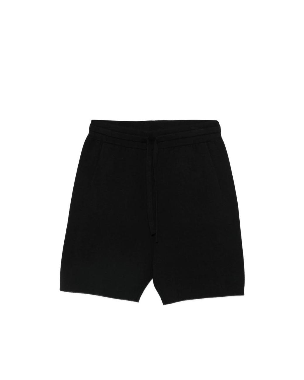 Scaglione Black Drawstring Shorts for men