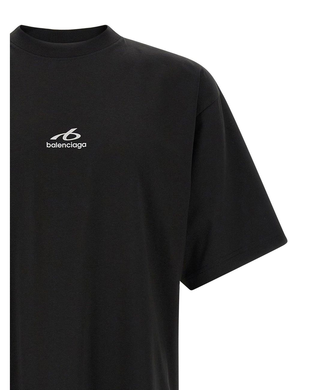 Balenciaga Black Logo-Graphic Cotton Jersey T-Shirt for men