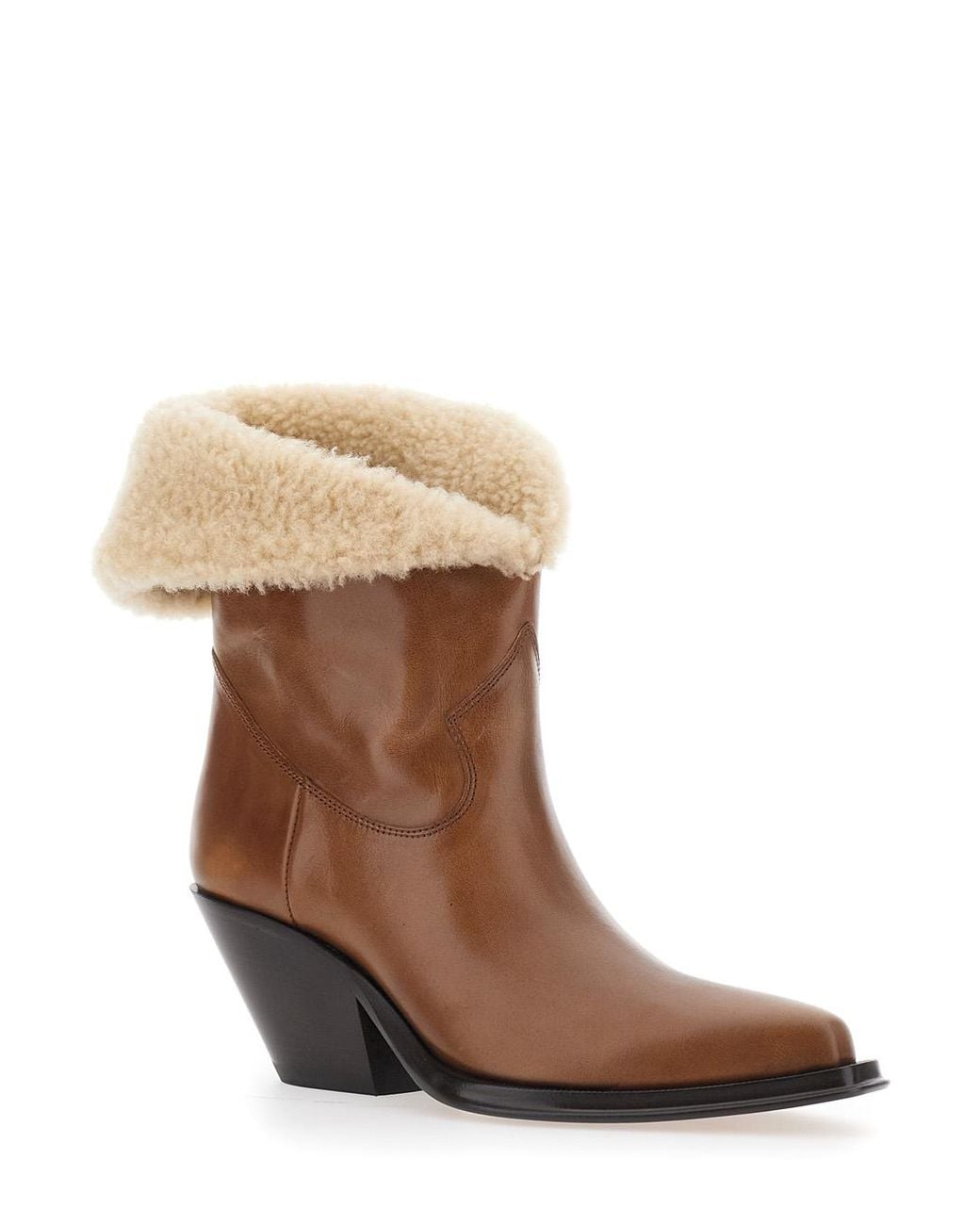 Chloé Brown Leather Ankle Boots Calf