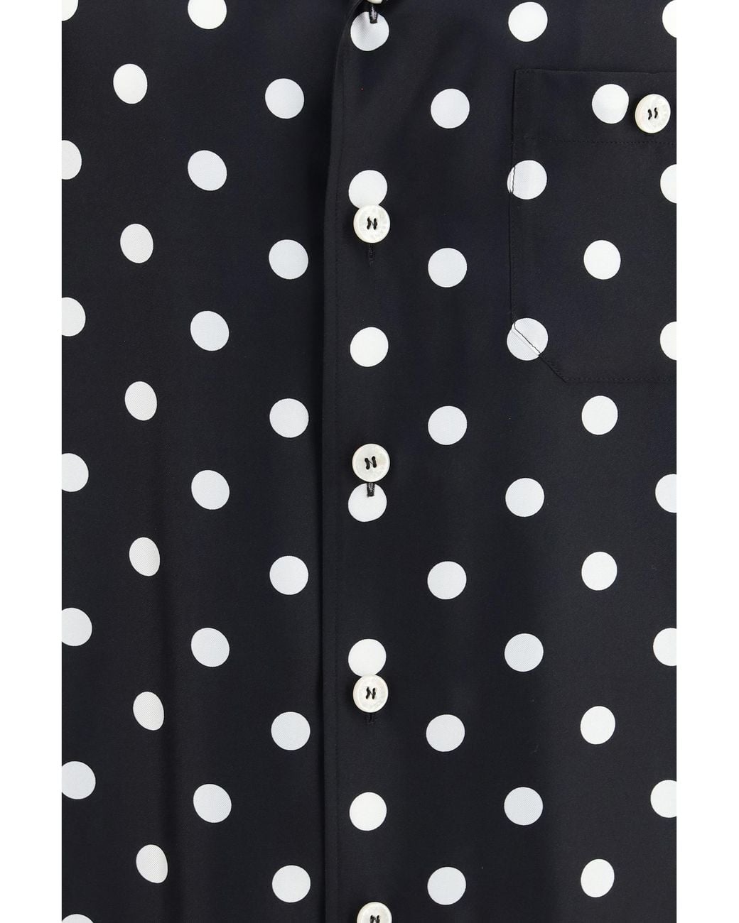 Dolce & Gabbana Black Polka Dot Silk Twill Shirt for men
