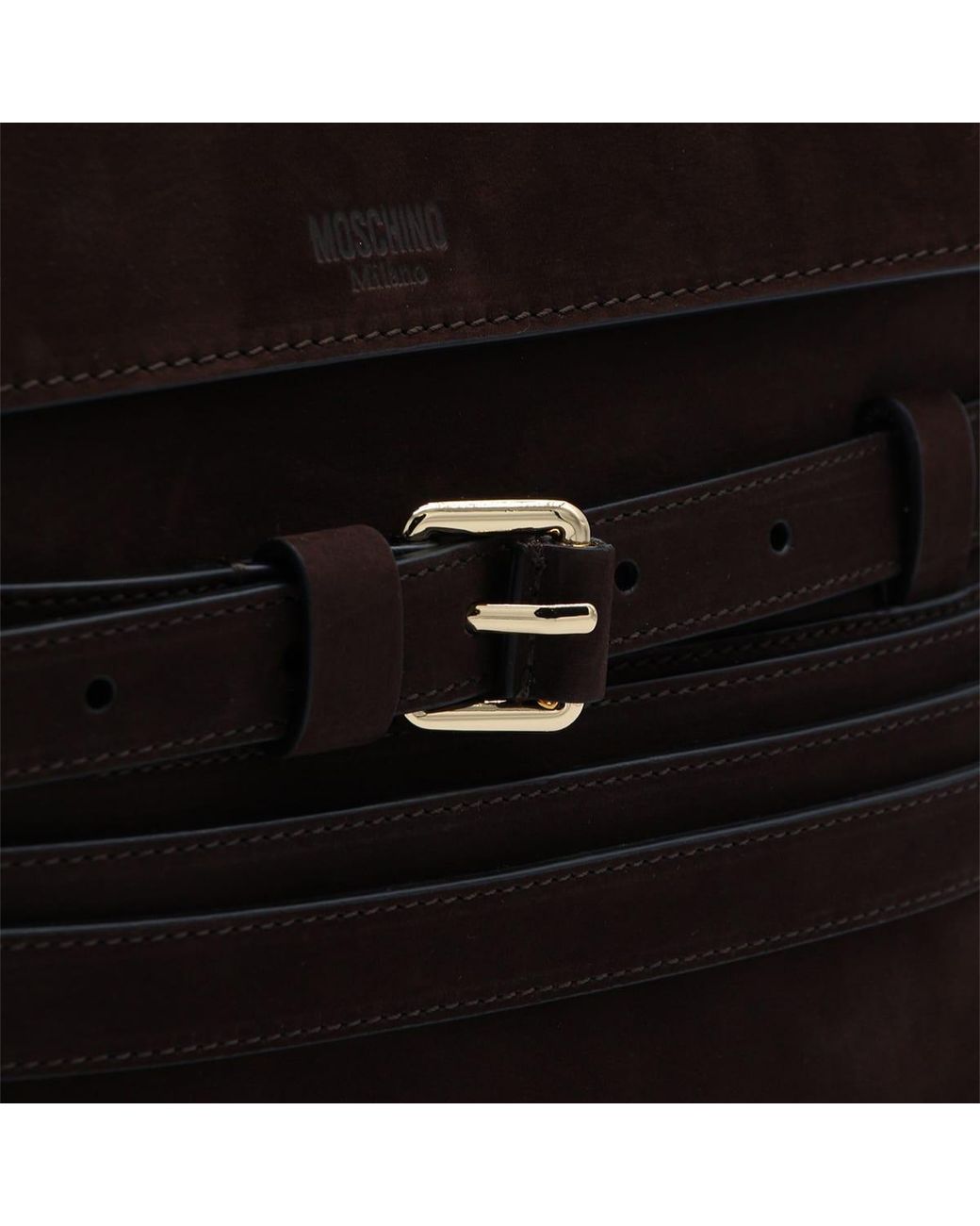 Moschino Black Chocolate Leather Top Handle Bag for men