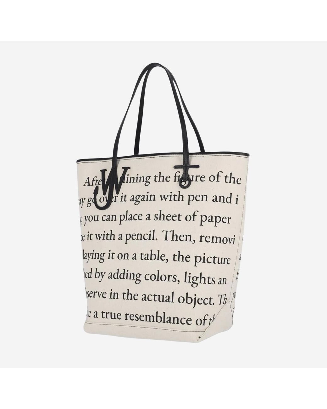 J.W. Anderson Green Cotton Blend Anchor Shopping Bag Ivory, Shoulder for men