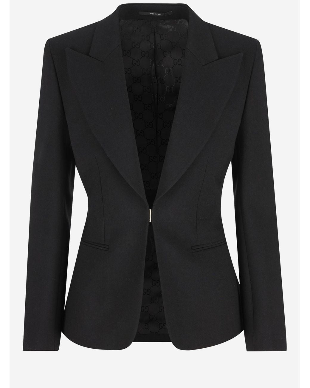 Gucci Black Stretch Wool Blend Jacket