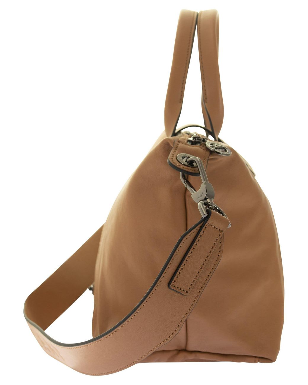 Longchamp Mini Le Pliage Cuir Leather Top Handle Bag Brown in 2023