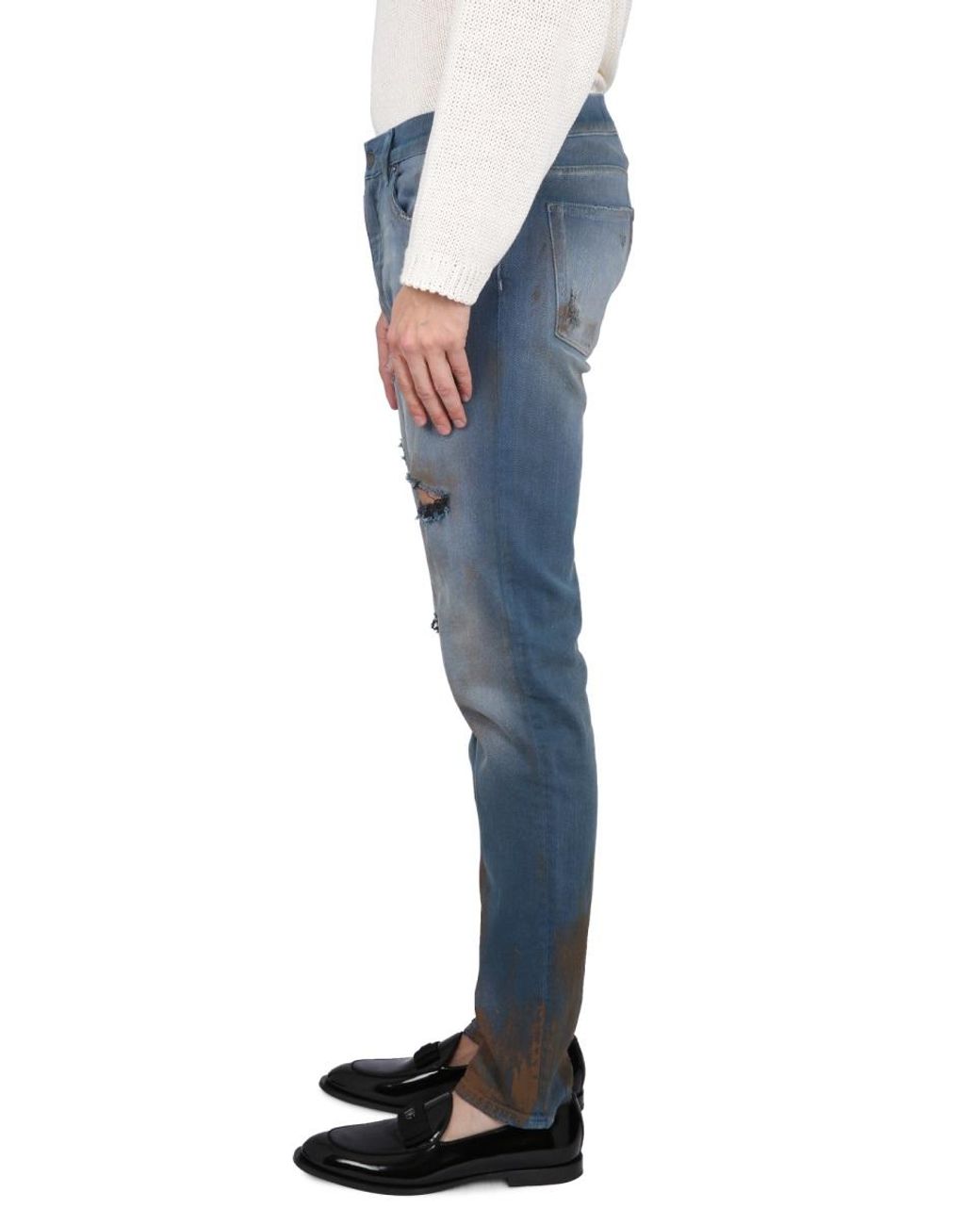 Dolce & Gabbana Blue Dolce & Gabbana Skinny Fit Cotton Jeans for men