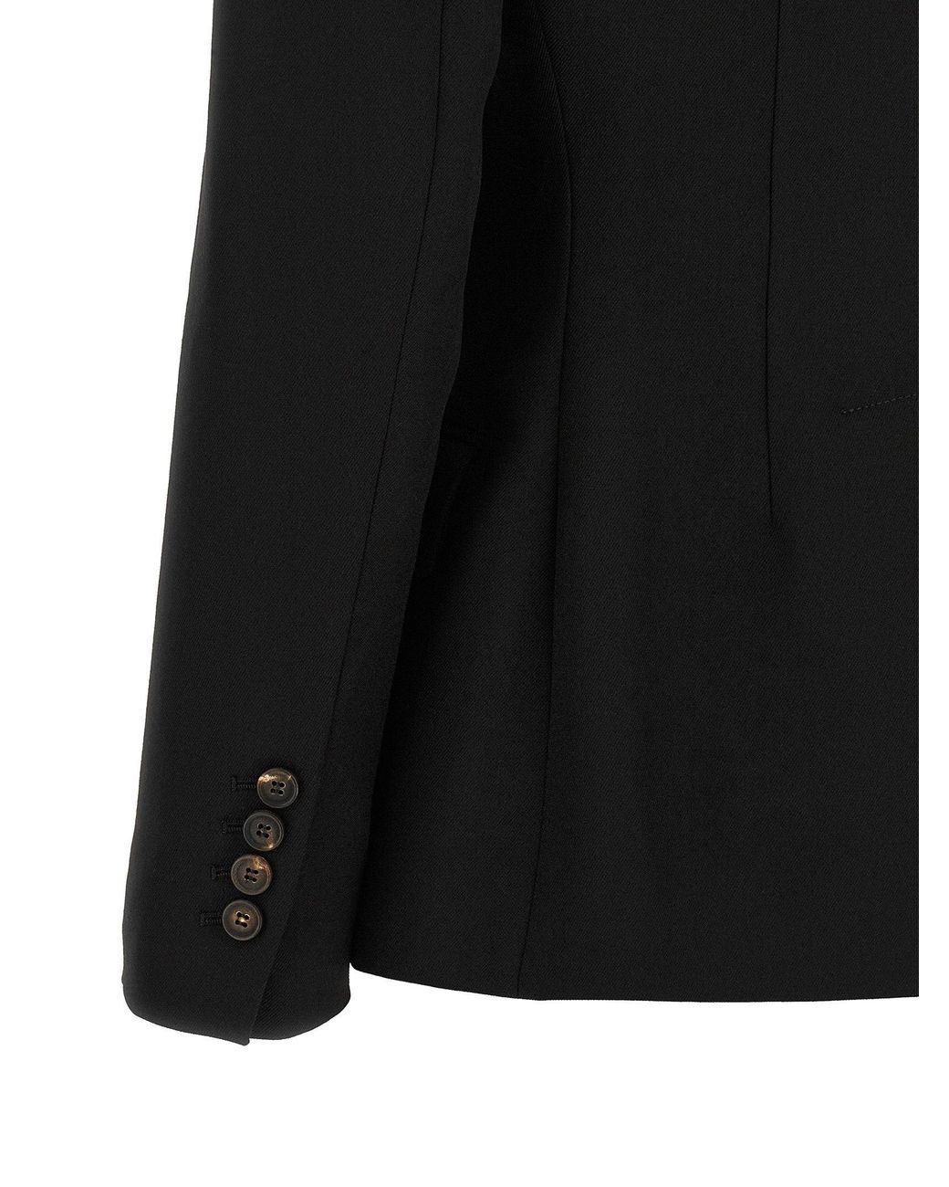 Brunello Cucinelli Black Double-Breasted Virgin Wool Blazer