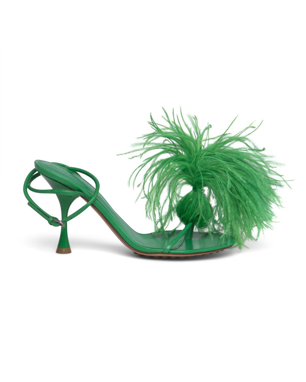 Bottega Veneta Green Feather Dot Sandals