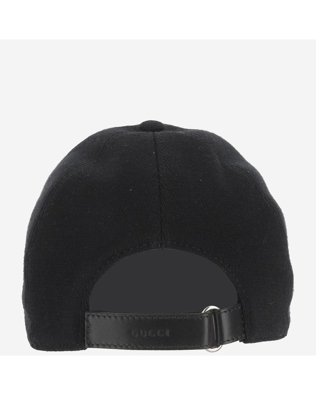 Gucci Black Wool Baseball Hat With Logo for men
