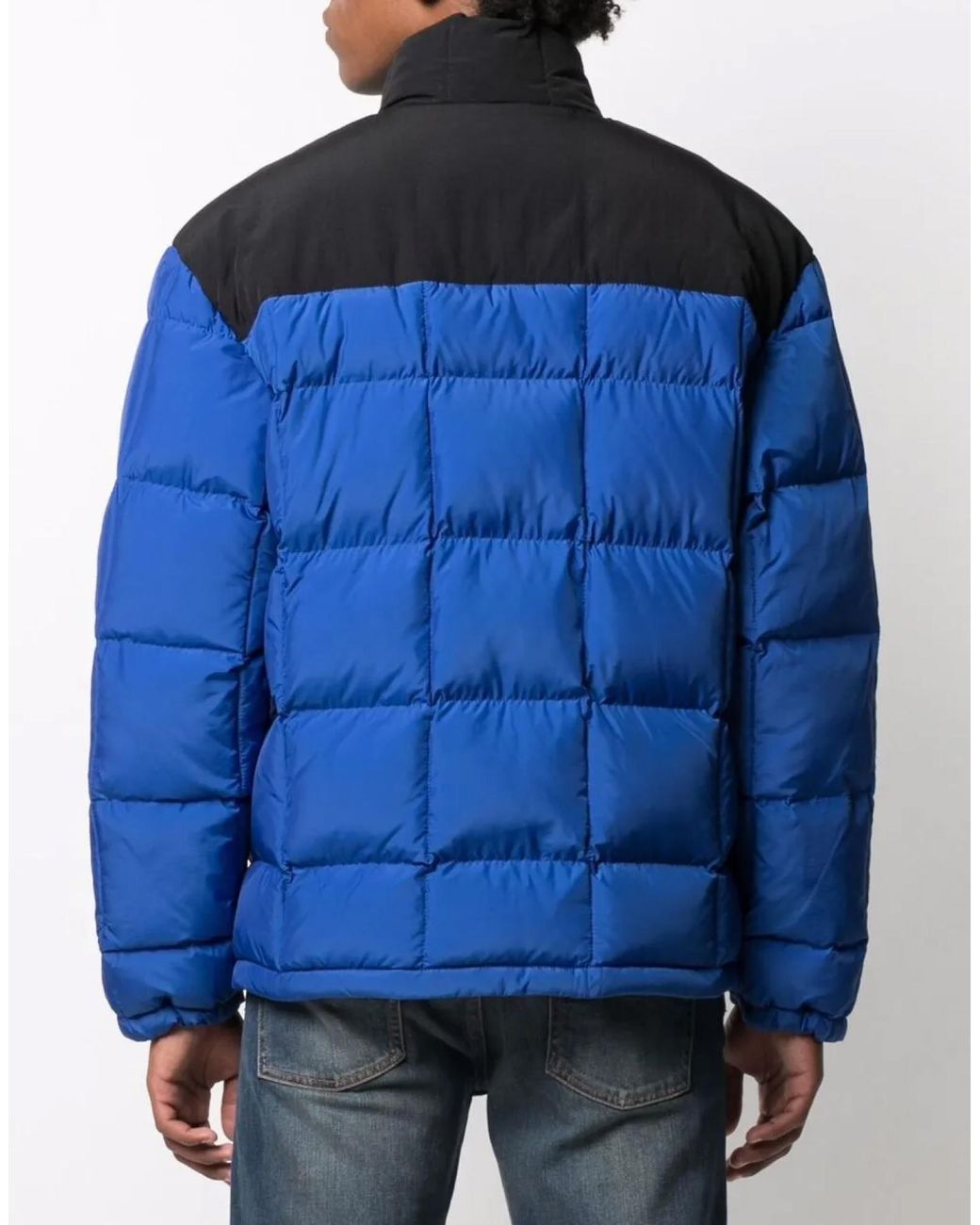 Marcelo Burlon Blue Cross Block Logo Down Jacket for men