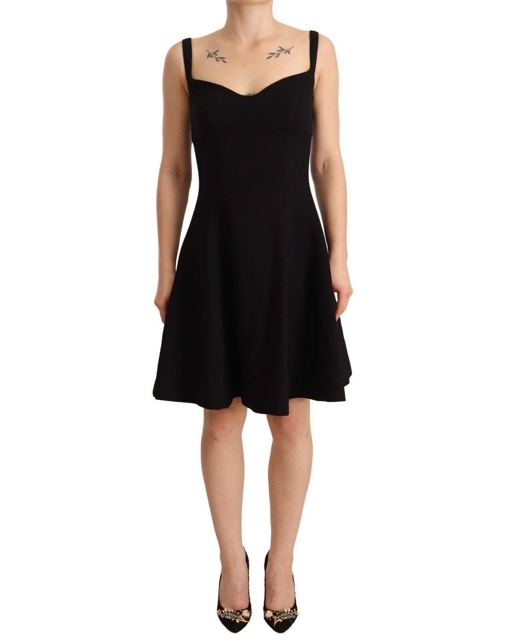 Dolce & Gabbana Black Elegant A-Line Sheath Dres