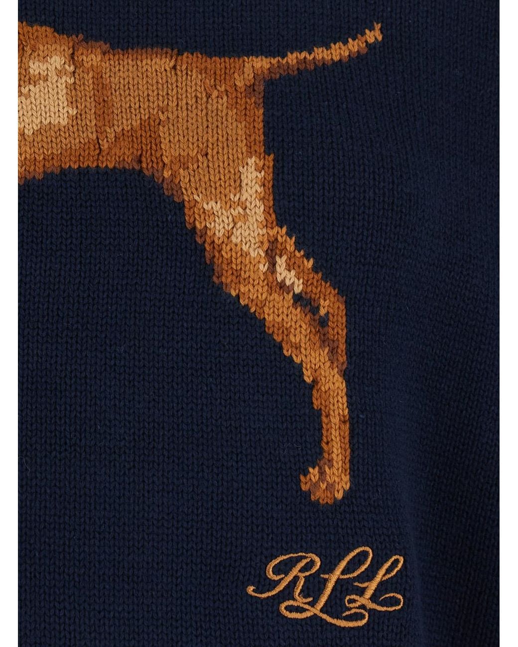 Ralph Lauren Blue Cotton Round Neck Sweater Top