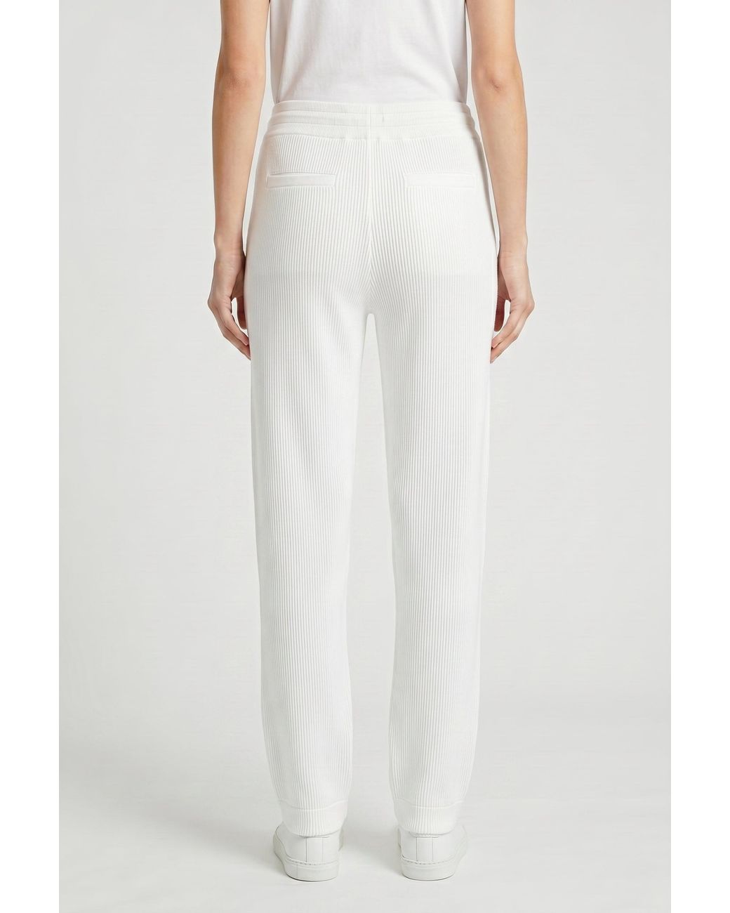 Brunello Cucinelli White Relaxed Cotton Trousers