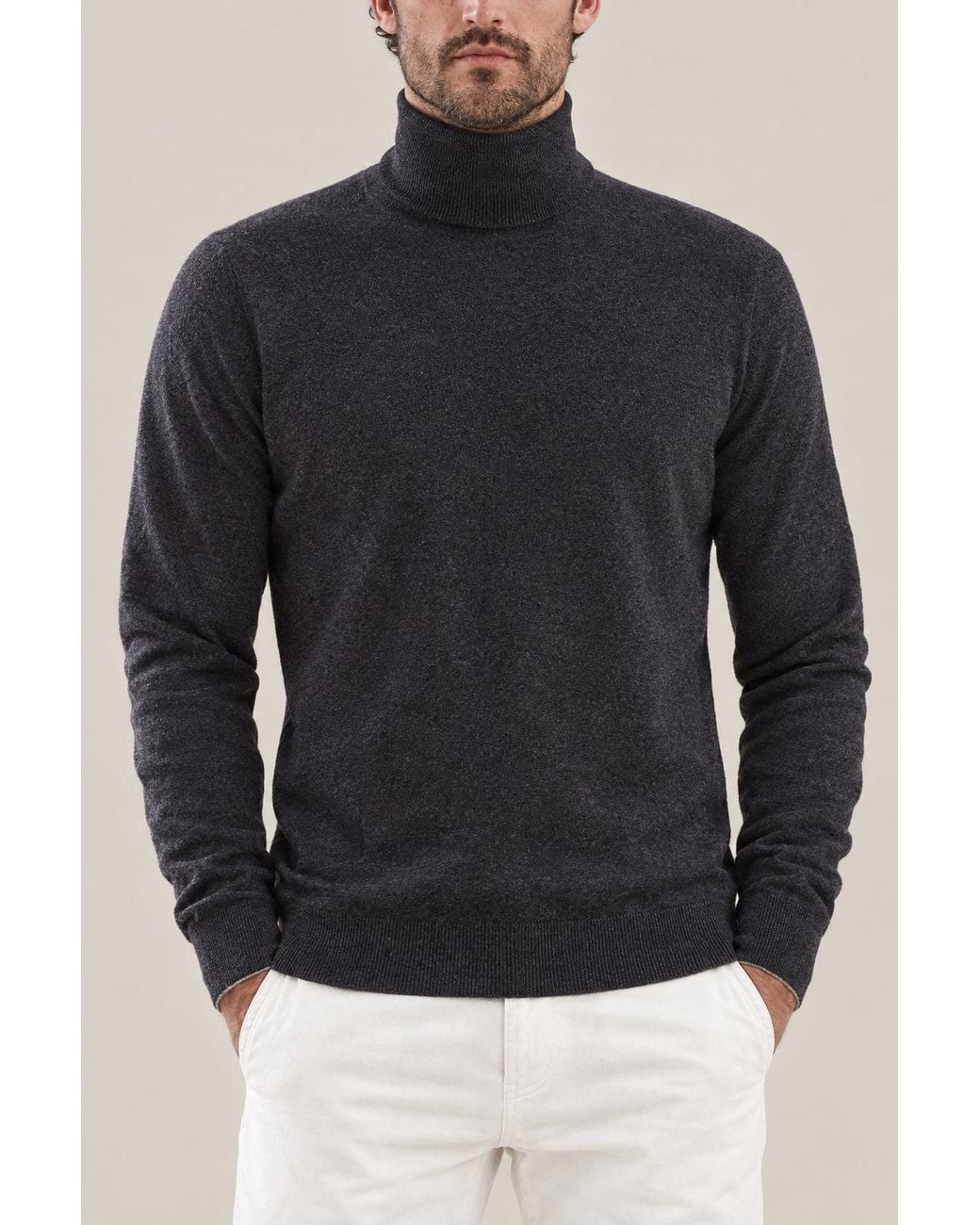 Brunello Cucinelli Black Wool Turtleneck Sweater Clothing for men