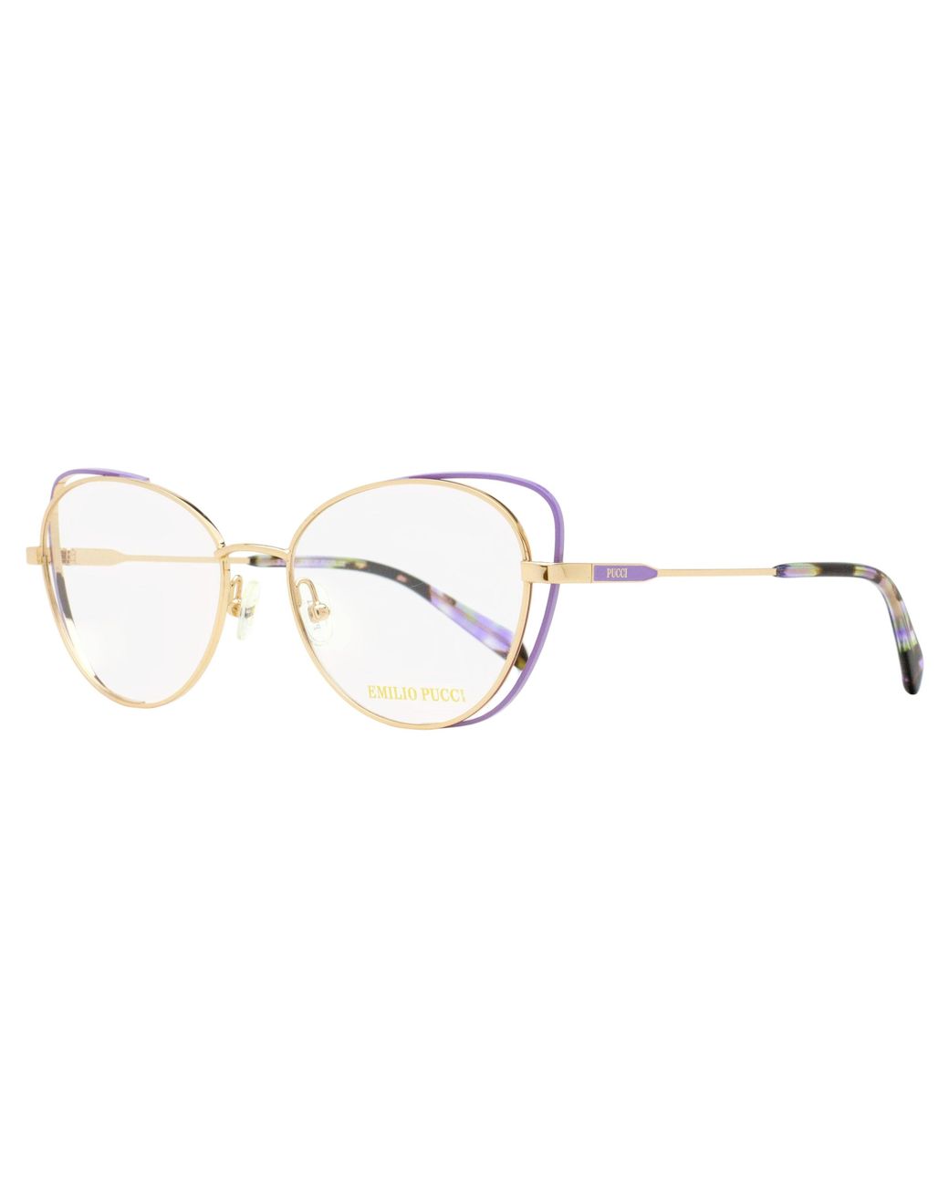 Emilio Pucci Black Pucci Floating Oval Eyeglasses Ep5141 028- 54Mm Metal/Plastic (Acetate)