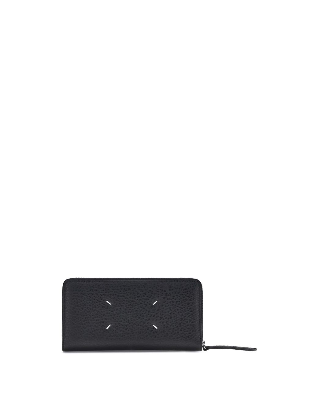 Maison Margiela Black Embossed Leather Wallet Calf & Purses
