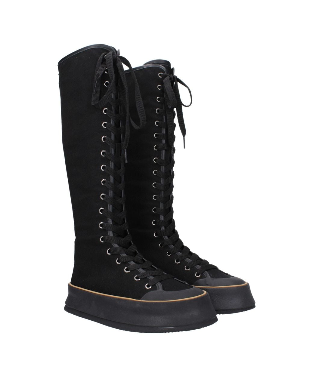 Max Mara Black Hightop Laceup Platform Boots