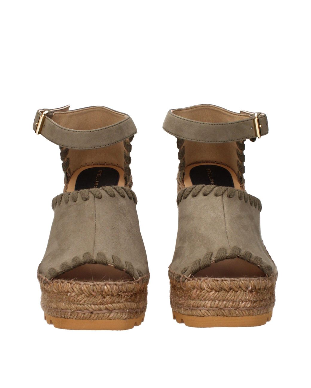 Stella McCartney Brown Leather Wedge Sandals