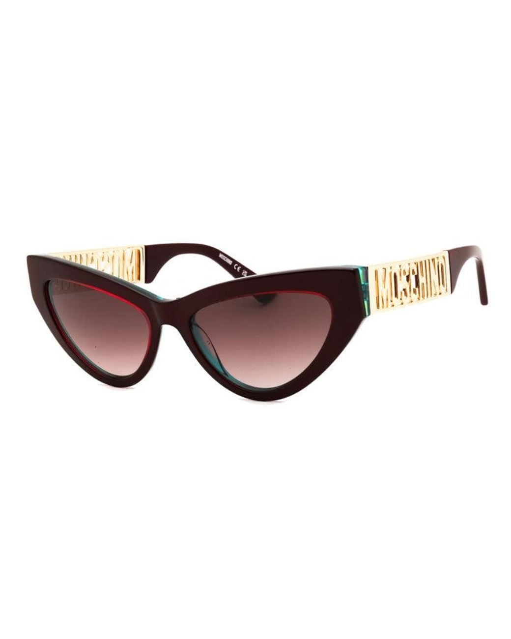 Moschino Brown Moschino Cat-Eye Sunglasses — Burgundy