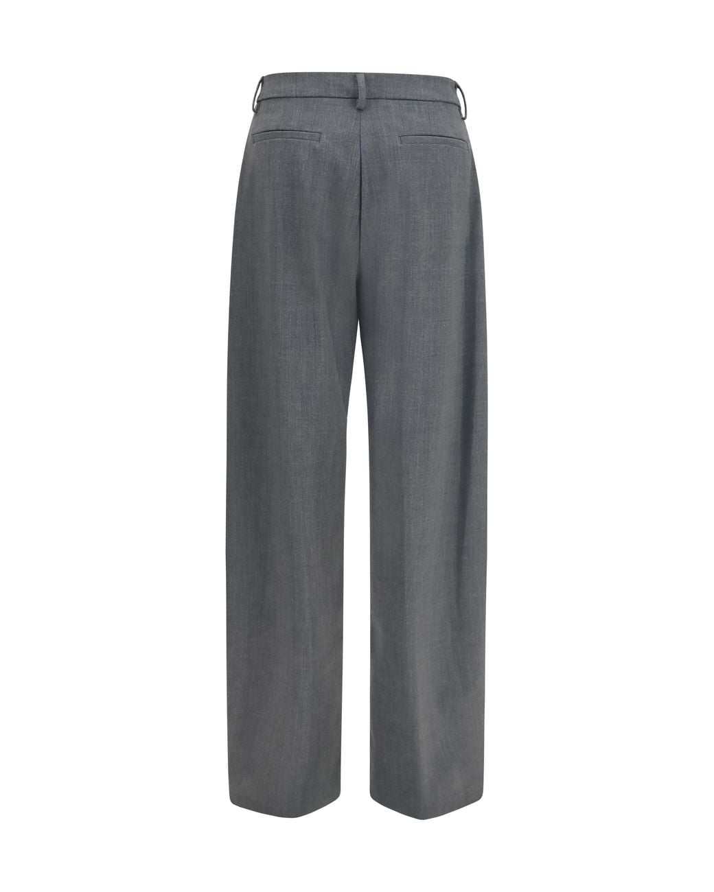 Thelatest Gray Pants Straight-Leg Wool-Blend Polyester Trousers