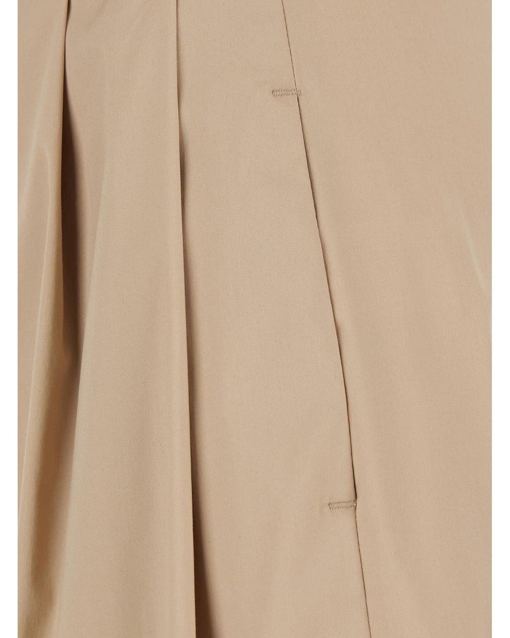 Le Plain Natural Trousers With Front Pleats And Wide Leg