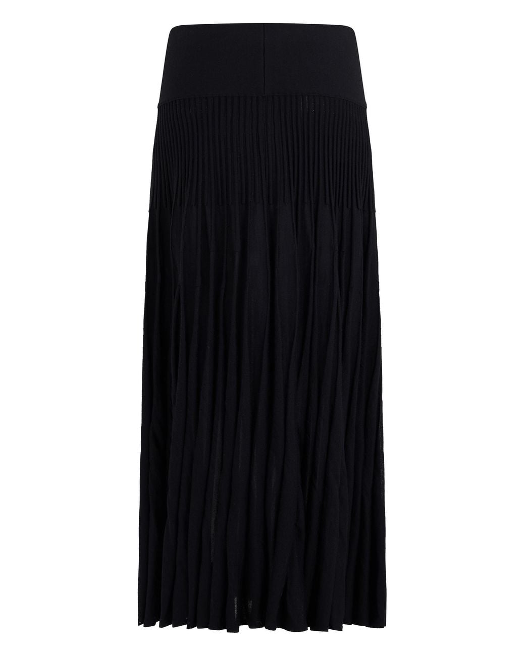 Alaïa Black Pleated Wool Skirt Virgin
