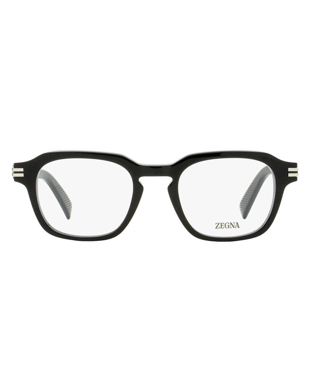 Zegna Black Modern Keyhole Eyeglasses Ez5282 001 50Mm Plastic (Acetate) for men