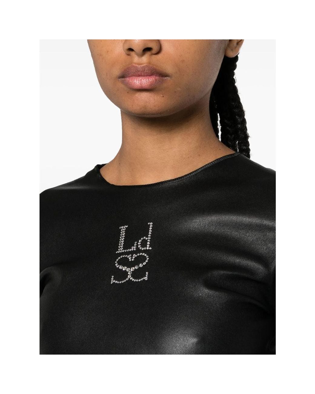 Ludovic de Saint Sernin Black Top Lamb Skin: 100. Tops