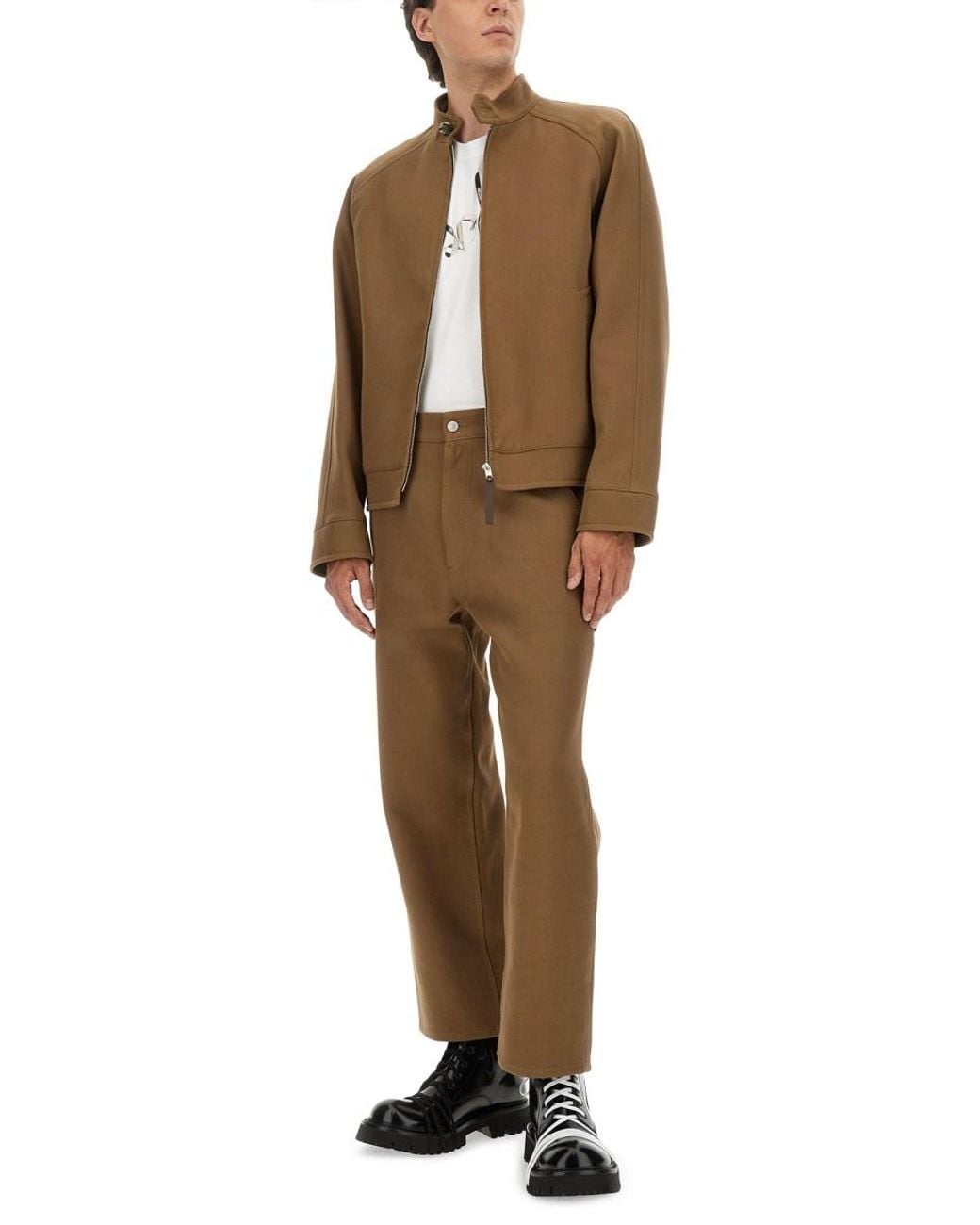 Moschino Brown Moschino Cotton Tricot Trousers for men