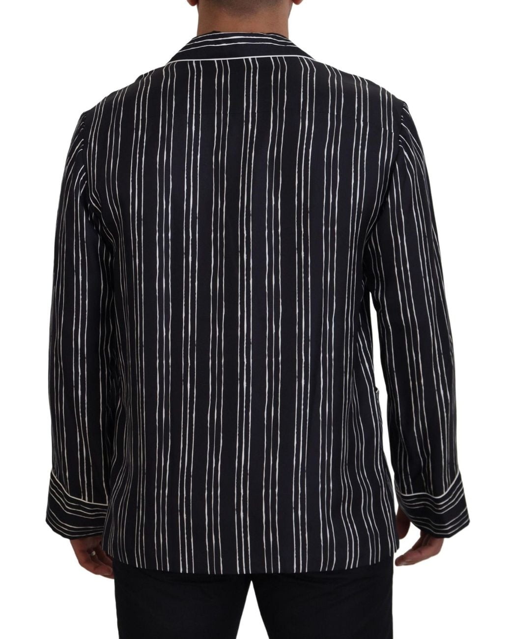 Dolce & Gabbana Black Elegant Silk Pajama Top Lounge Jacket for men