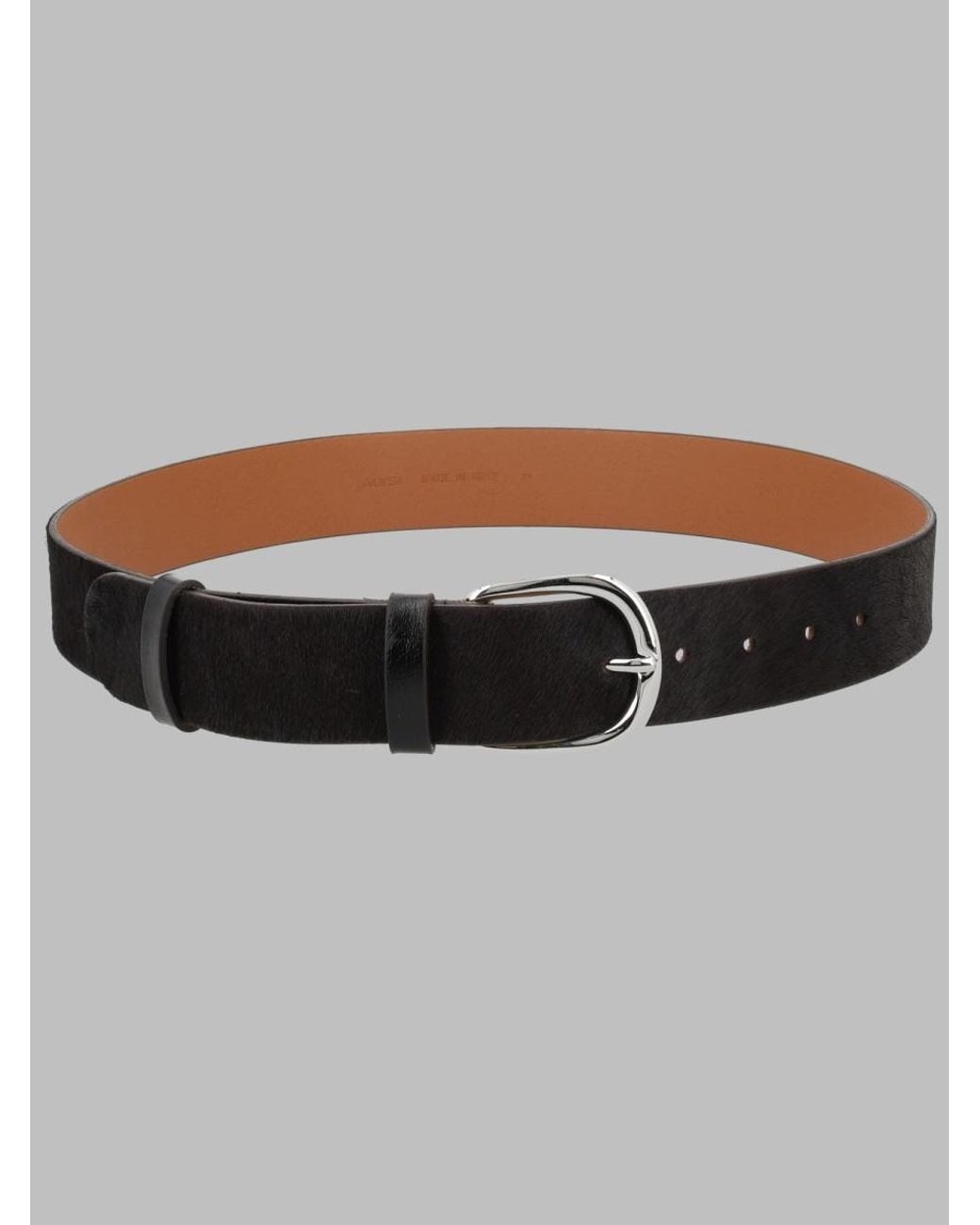 Alysi Gray Alysi Calf Hair Belt