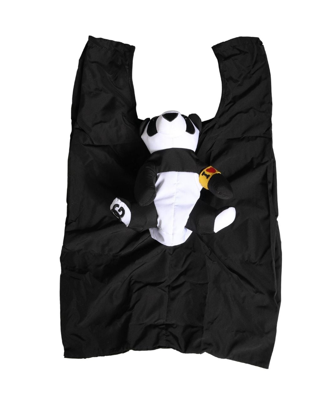 Dolce & Gabbana Black Polyester Panda Stuffed Ecobag Bag Accessory for men