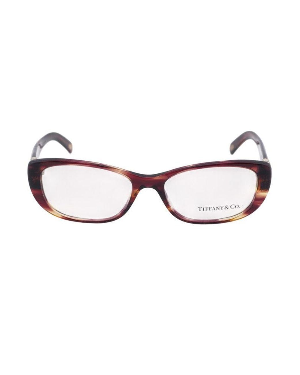 Tiffany & Co Brown Eyeglasses Square Full Rim, Havana Frame And Clear Demo Lenses Lens Tf2076-B8081 Sunglasses