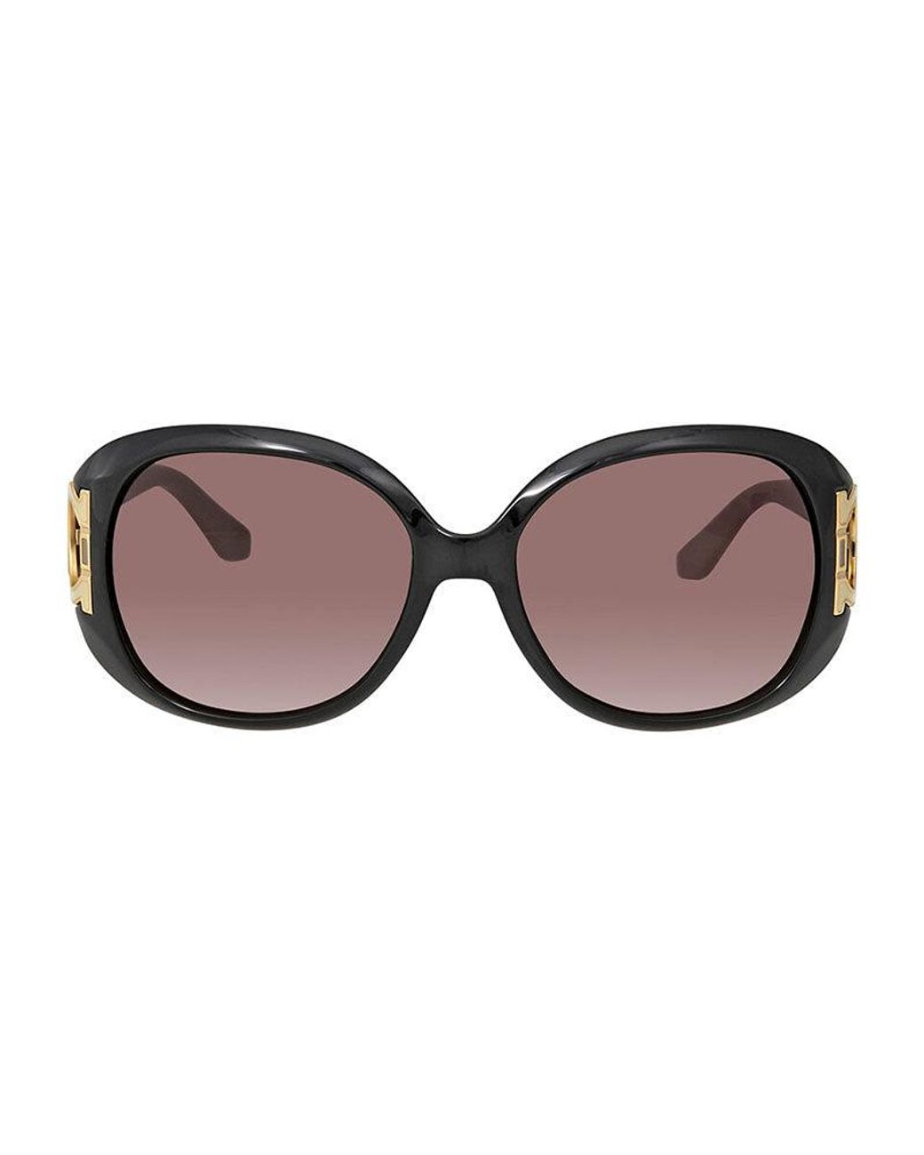 Ferragamo Brown Sunglasses Round Full Rim, /Tuape Frame And Gradient Lens Sf668001
