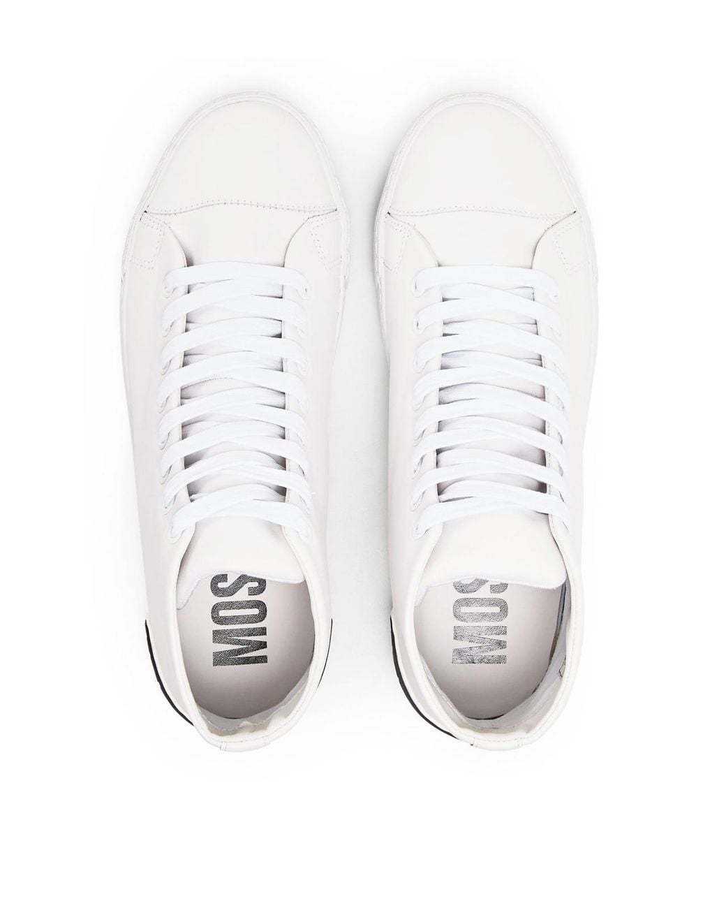 Moschino White Vulc 25 Logo Mid-Top Sneakers Shoes for men