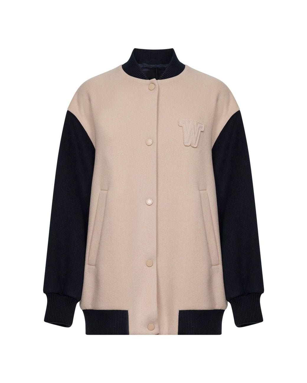 Weekend by Maxmara Natural Double-Faced Wool Bomber Jacket Virgin Puffer