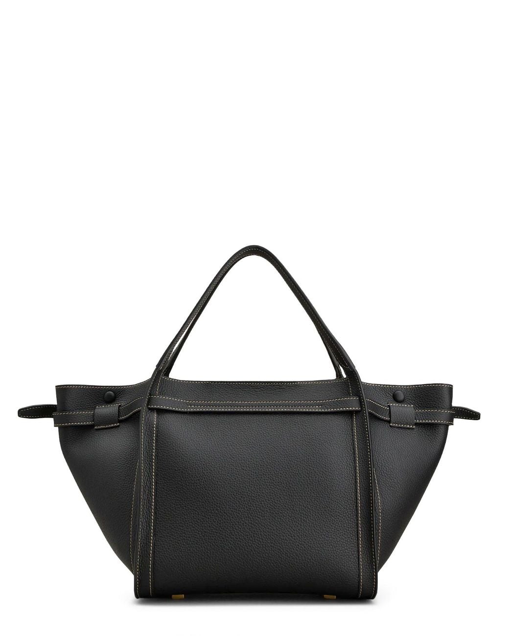 Tod's Black Hammered Laeather Tote Bag