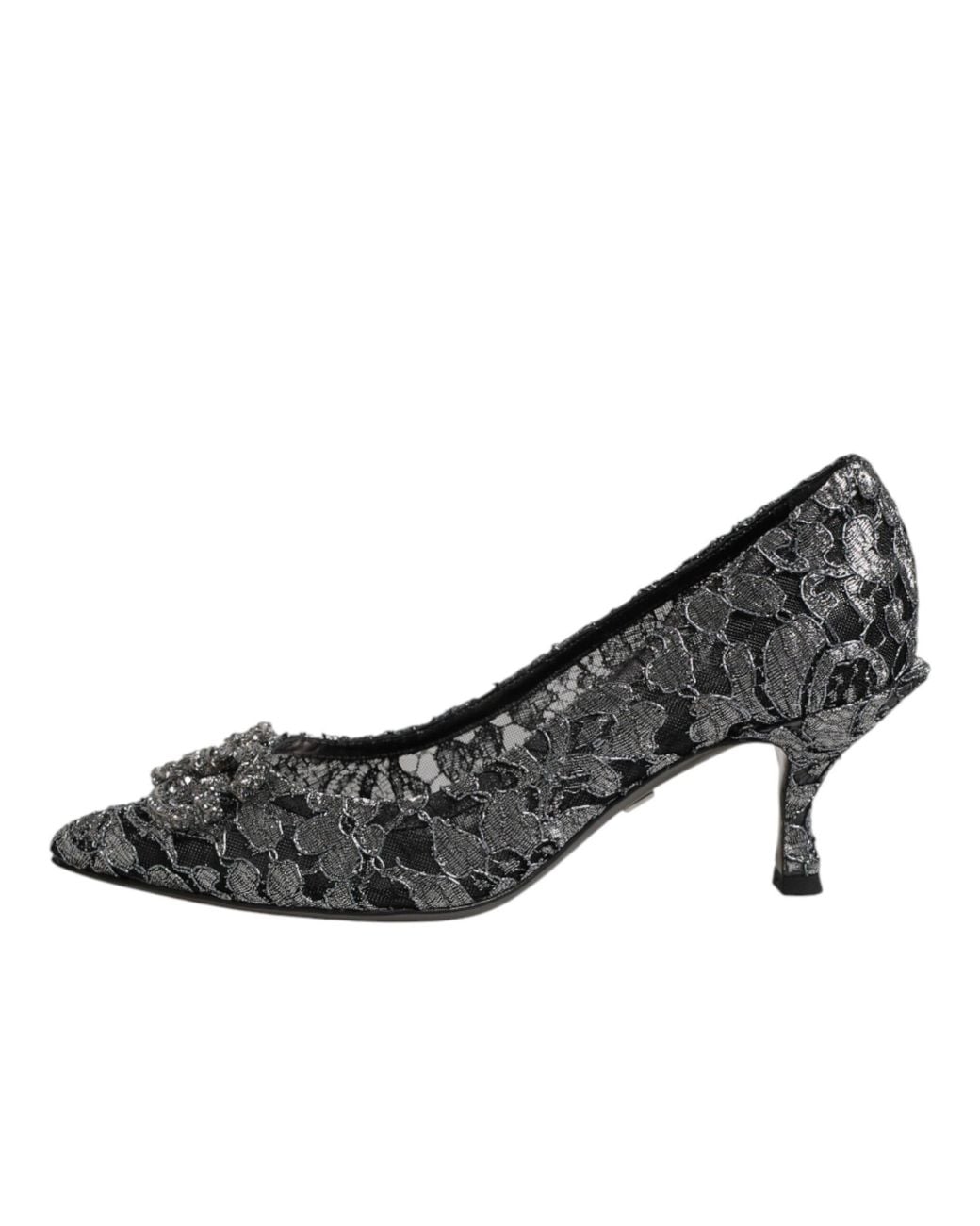 Dolce & Gabbana Black Lace Dg Amore Heels Pumps Shoes Pa+Pl+Lamb