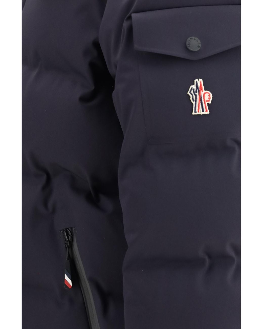 Moncler Blue Hooded Ski Jacket Polyamide Padded & Down for men
