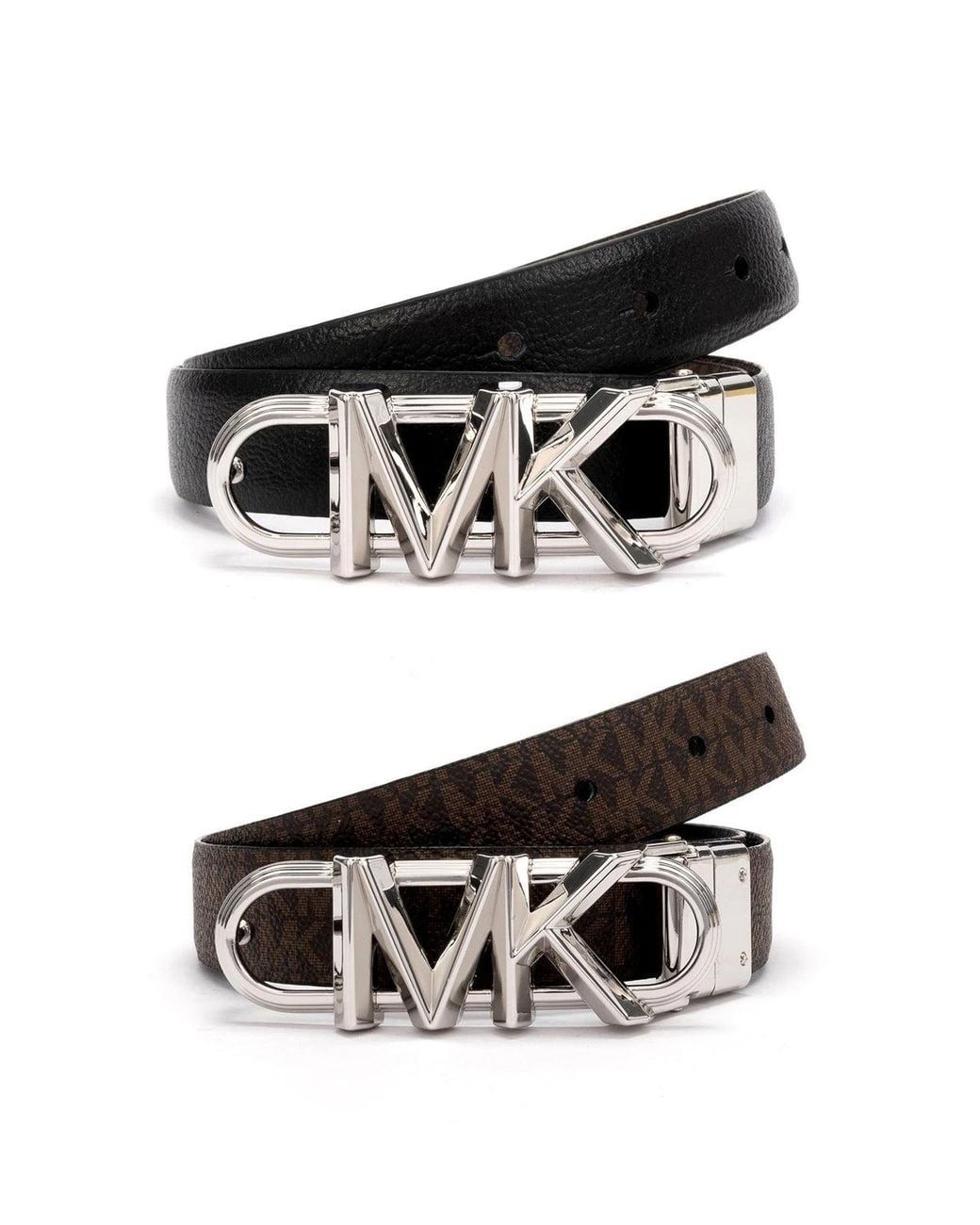 Michael Kors White Michael Kors Reversible Monogram Belt