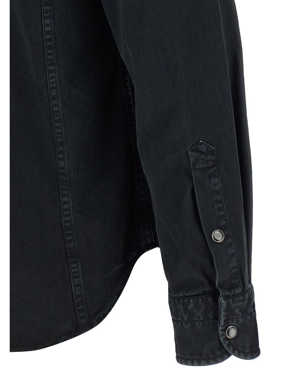 Tom Ford Black Textured Cotton Western Shirt for men