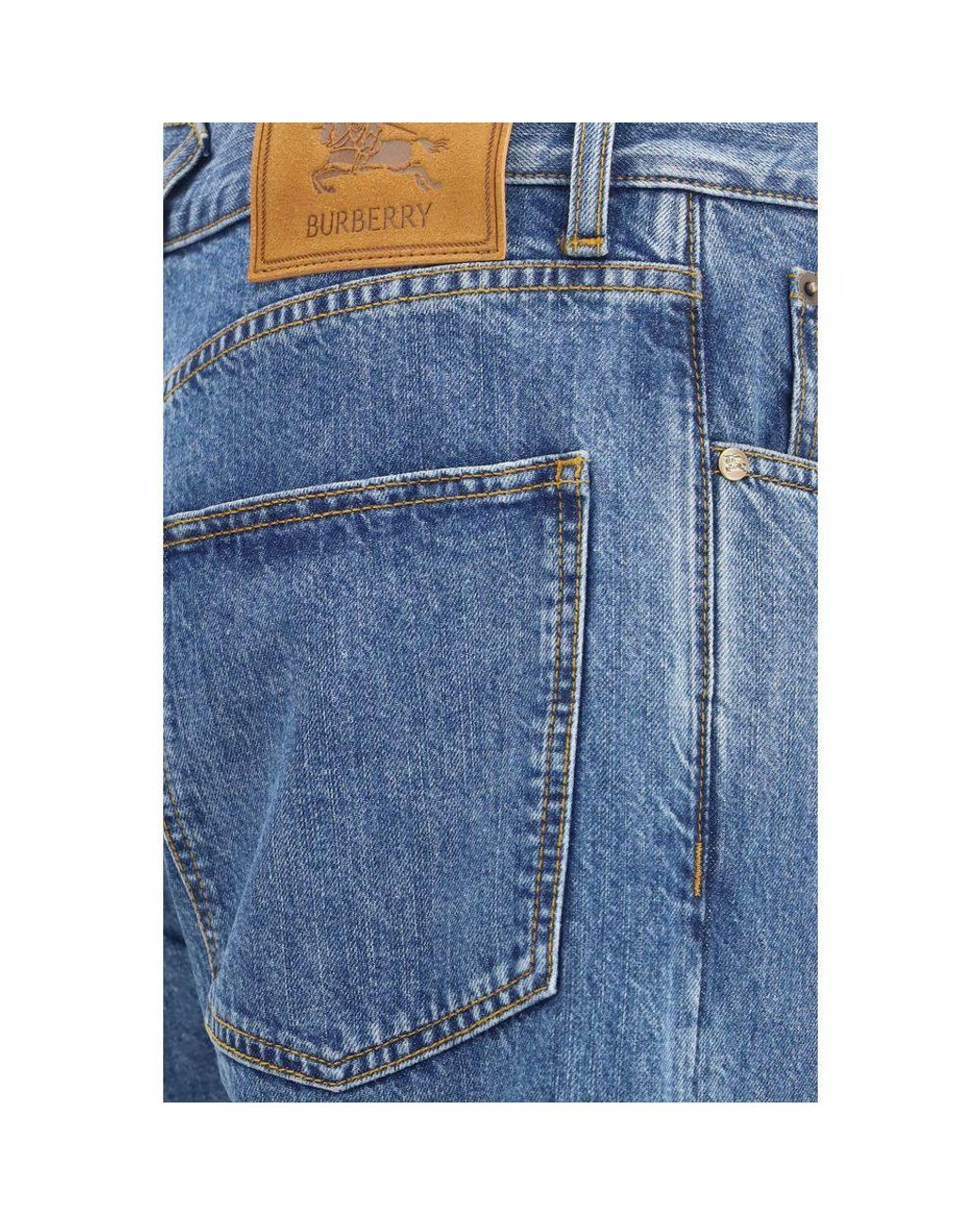 Burberry Blue Cotton Straight for men