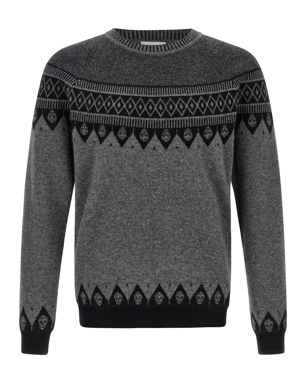 McQueen Gray 'Skull' Sweater for men