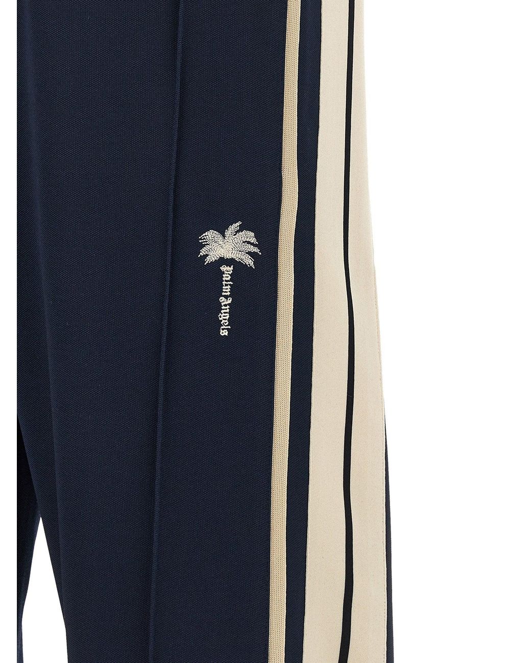 Palm Angels Blue Contrast Stripe Technical Joggers for men
