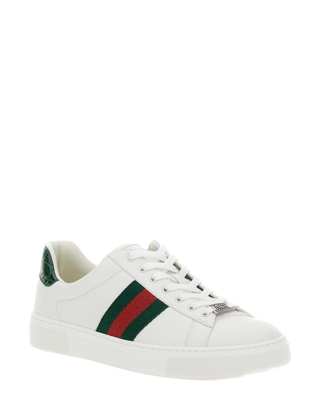 Gucci White Low-Top Sneakers Ace Leather Trainers