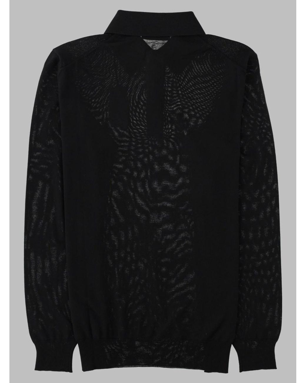 Lardini Black Wool Polo Jumper Virgin Sweater for men