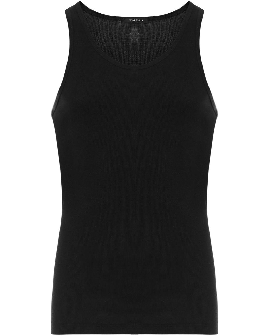 Tom Ford Black Top Sleeveless Ribbed Cotton Tops for men
